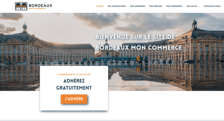 Site internet de l'association Bordeaux Mon Commerce